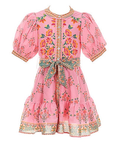 A Loves A Big Girls 7-16 Bubble Sleeve Floral Dress