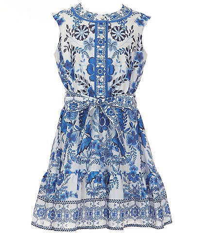 A Loves A Big Girls 7-16 Button Front Floral Dress