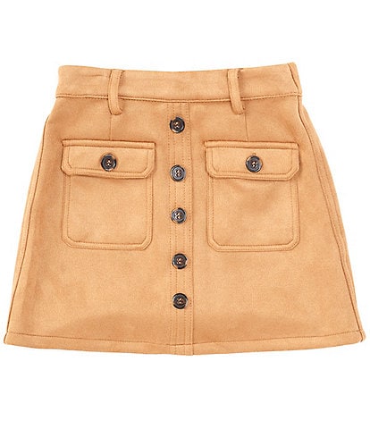 A Loves A Big Girls 7-16 Button Front Mini Skirt