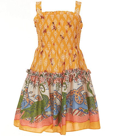 A Loves A Big Girls 7-16 Floral Print Sleeveless Smocked Dress