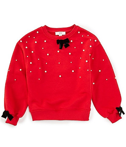 A Loves A Big Girls 7-16 Long Sleeve Pearl Sweater