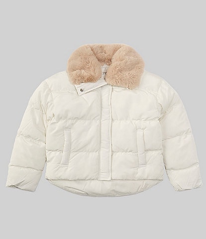 A Loves A Big Girls 7-16 Puffer Jacket with Faux Fur Collar