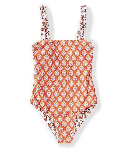 A Loves A Big Girls 7-16 Reversible Bandeau One-Piece Swimsuit