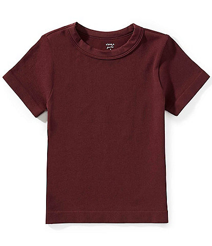 A Loves A Big Girls 7-16 Ribbed Knit Short Sleeve T-Shirt