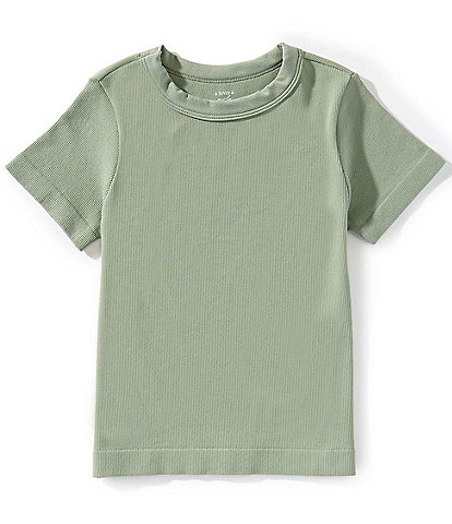 A Loves A Big Girls 7-16 Ribbed Knit Short Sleeve T-Shirt