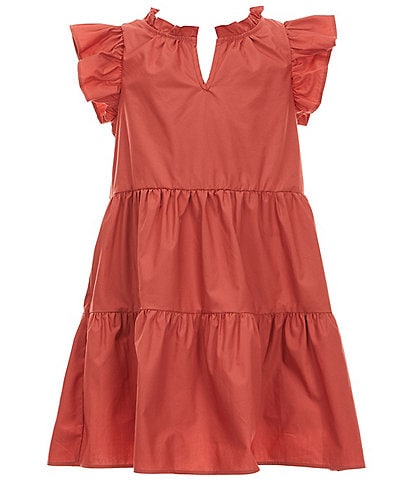 A Loves A Big Girls 7-16 Ruffle Cap Sleeve A-Line Tiered Dress