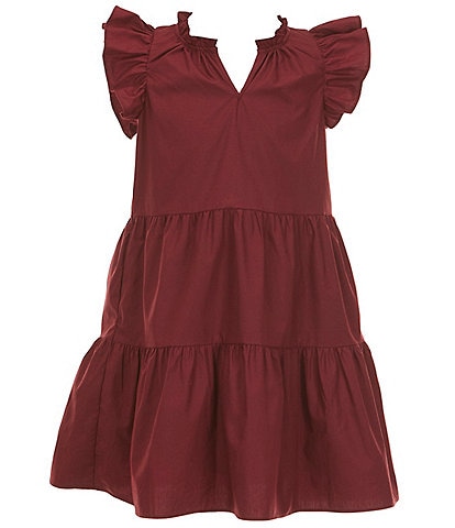A Loves A Big Girls 7-16 Ruffle Cap Sleeve A-Line Tiered Dress