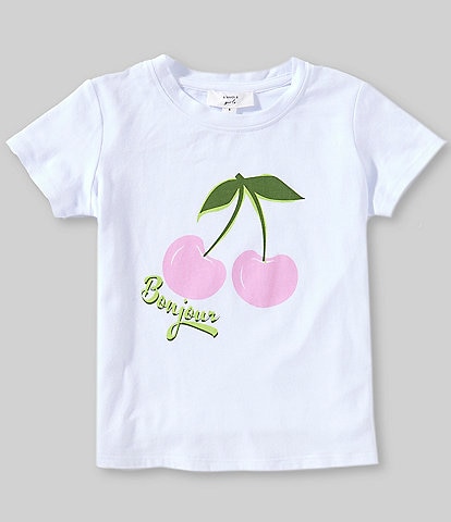 A Loves A Big Girls 7-16 Short Sleeve Bonjour Cherry Graphic T-Shirt