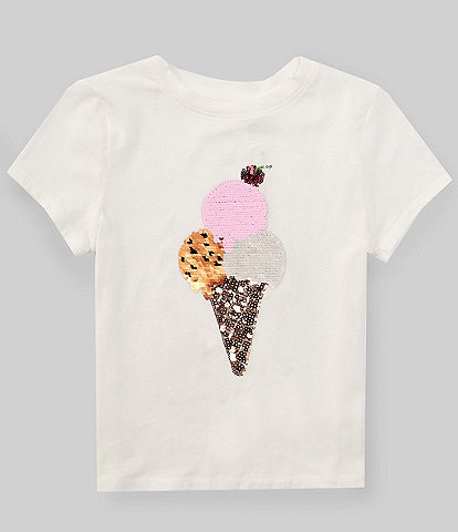 A Loves A Big Girls 7-16 Short Sleeve Flip Sequin Graphic T-Shirt