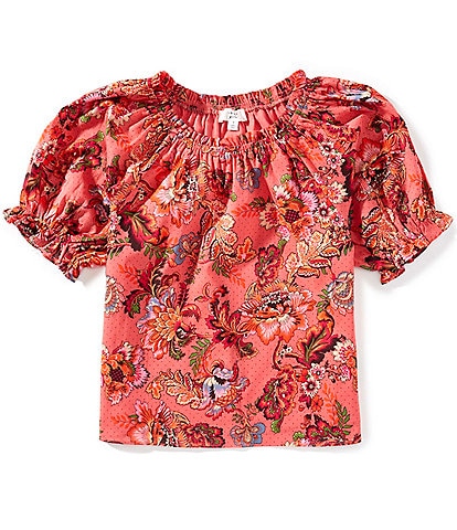 A Loves A Big Girls Short Sleeve Ruffle Neck Top