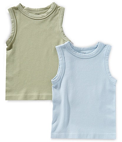 A Loves A Big Girls 7-16 Sleeveless 2-Pack Seamless Tank Tops