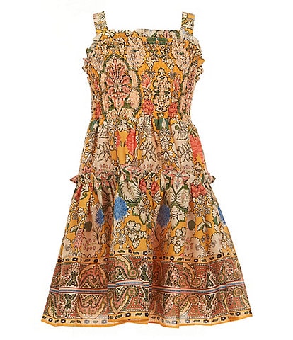A Loves A Big Girls 7-16 Vintage Floral Sleeveless Smocked Dress