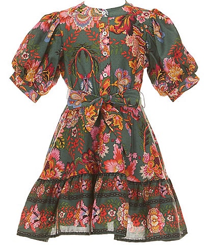 A Loves A Big Girls Bubble Sleeve Floral Print Dress