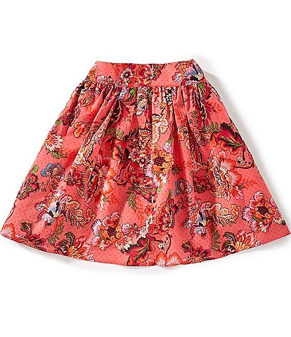 A Loves A Big Girls Floral Dot Printed Mini Skirt