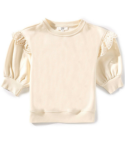 A Loves A Big Girls Ruffle Short Sleeve Sweater
