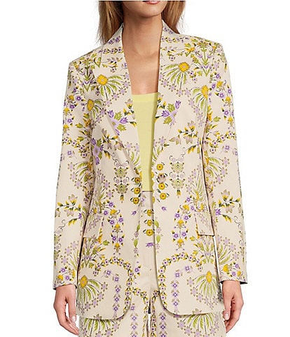 A Loves A Coordinating Floral Printed Notch Lapel Long Sleeve Coordinating Blazer
