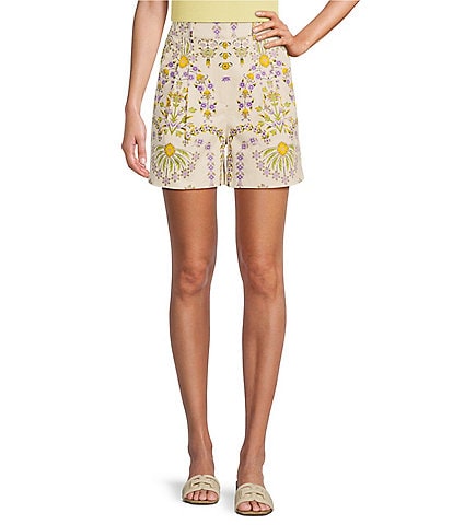 A Loves A Coordinating Floral Printed Pleated High Rise Coordinating Trouser Short