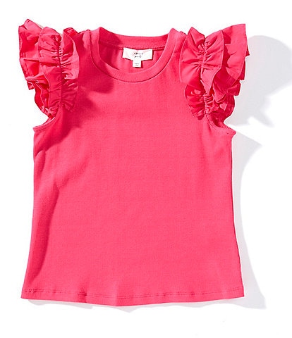A Loves A Little Girls 2T-6X Flutter Sleeve Ribbed Tank