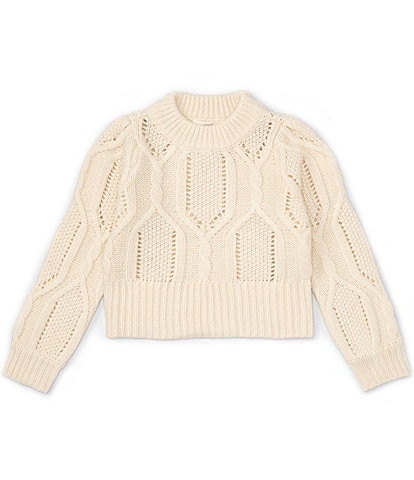 A Loves A Little Girls 2T-6X Long Sleeve Cable Sweater
