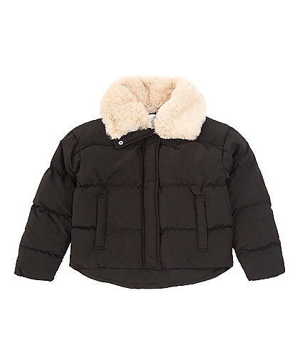 A Loves A Little Girls 2T-6X Puffer Jacket with Faux Fur Collar