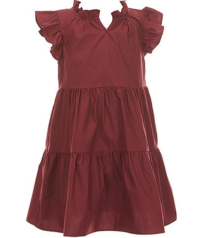 A Loves A Little Girls 2T-6X Ruffle Short Sleeve A-Line Tiered Dress
