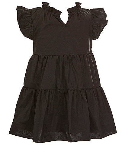 A Loves A Little Girls 2T-6X Ruffle Short Sleeve A-Line Tiered Dress