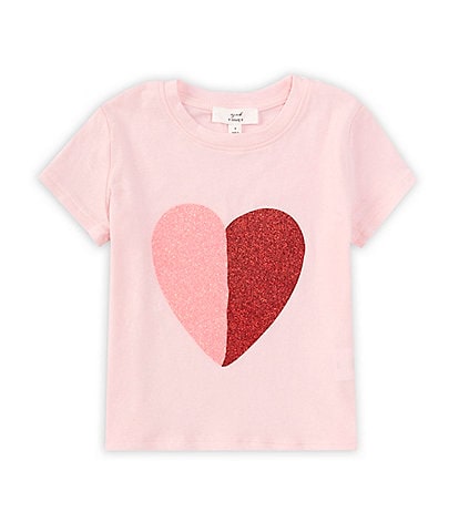A Loves A Little Girls 2T-6X Short Sleeve Flip Glitter T-Shirt