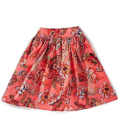 A Loves A Little Girls Floral Dot Printed Mini Skirt