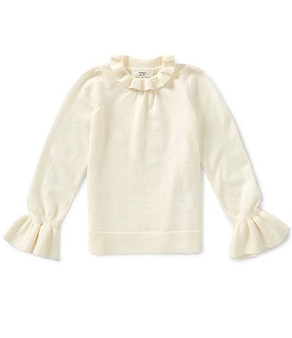 A Loves A Little Girls Long Sleeve Ruffle Top