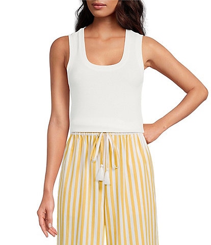 A Loves A Ribbed Knit Scoop Neck Sleeveless Tank