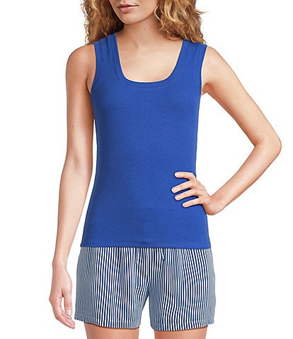 A Loves A Ribbed Knit Sleeveless Scoop Neck Tank