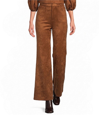 A Loves A Suede High Rise Wide Leg Coordinating Pants