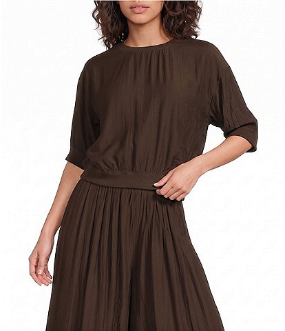 A.Ren Aurelia Round Neck Short Sleeve Coordinating Top