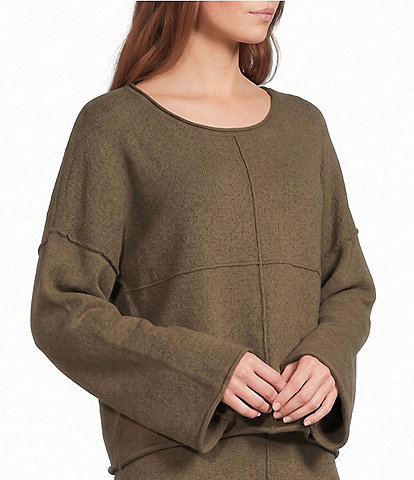 A.Ren Blythe Sweater Knit Round Neck Long Sleeve Coordinating Top