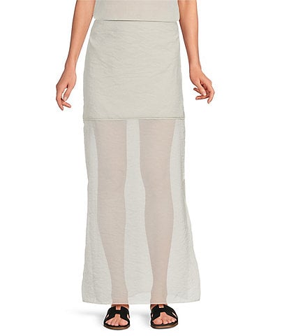 A.Ren Camille Half Sheer Coordinating Midi Skirt