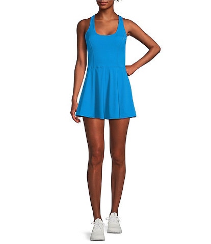 Active Seamed Bodice Pull-On Mini Tennis Dress