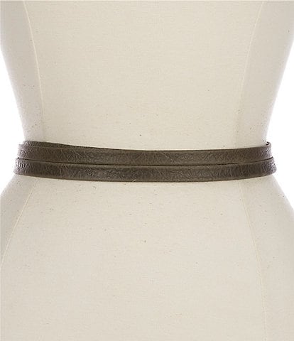 ADA .86#double; Skinny Pebbled Leather Wrap Belt