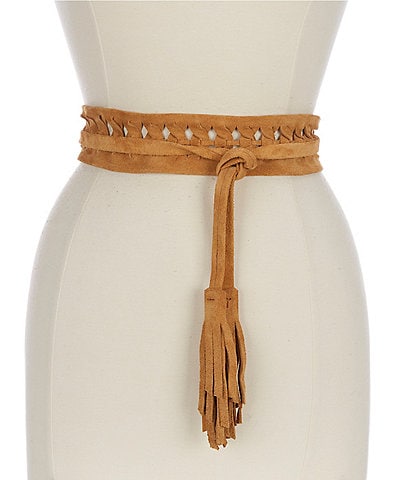 ADA 1.75" Ava Woven Tassel Wrap Belt