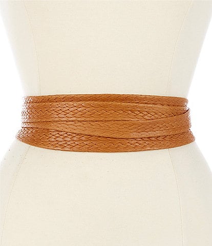 ADA 3#double; Classic Leather Braid Wrap Belt