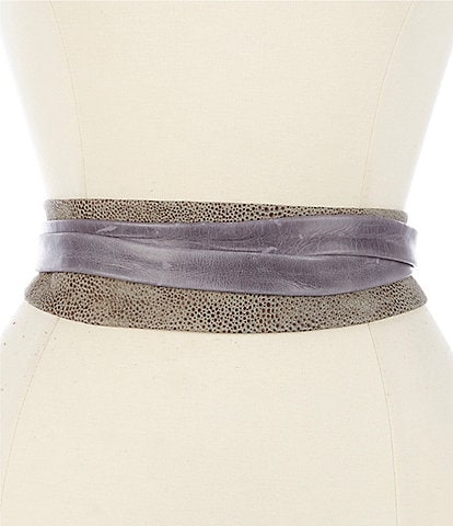 ADA 3#double; Classic Two Tone Leather Wrap Belt