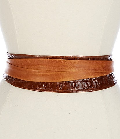 ADA 3#double; Classic Wrap Croco Leather Belt