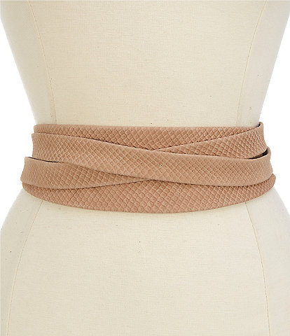 ADA 3#double; Classic Wrap Textured Leather Belt