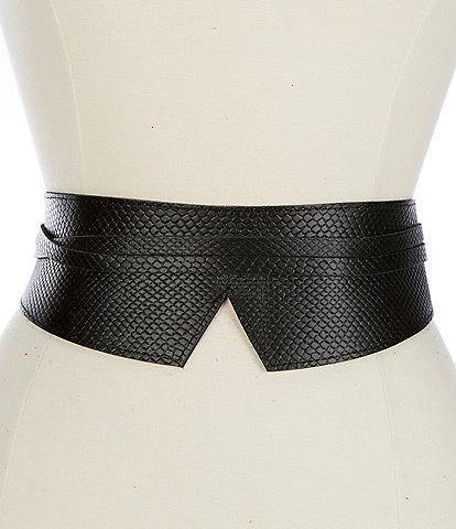 ADA 4" Olivia Snake Embossed Leather Wrap Belt