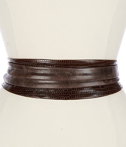ADA Classic Havana Python Leather Wrap Belt