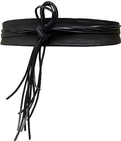 ADA Riley Fringe Leather Tie Belt