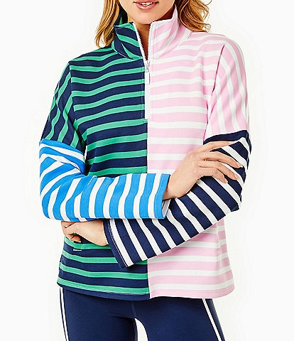 Addison Bay Delancey Stand Collar Long Sleeve Zip Front Pullover