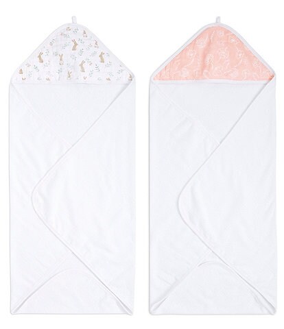 Aden + Anais Baby Blushing Bunnies Print Hooded Towel 2-Pack