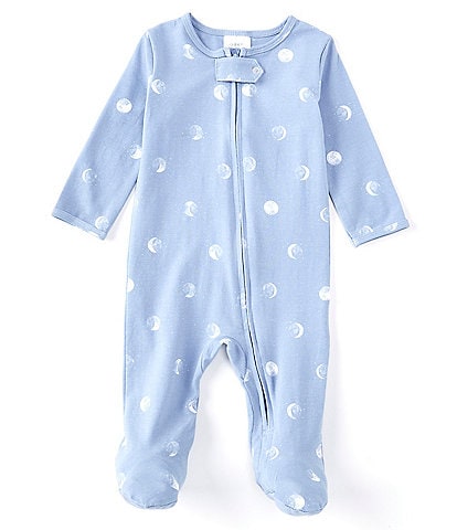 Aden + Anais Baby 6-9 Months Long-Sleeve Blue Moon Footed Coverall