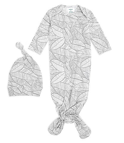 Aden + Anais Baby Newborn-3 Months Long-Sleeve Zebra Plant Gown & Hat Set