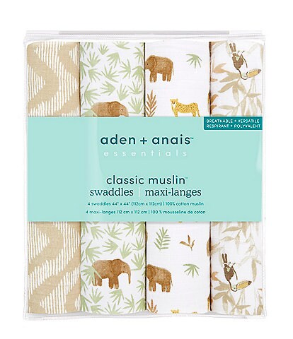 Aden + Anais Baby Tanzania Print Swaddle Blanket 4-Pack